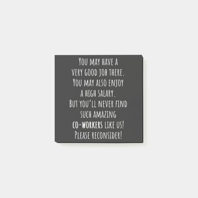 you’ll never find such amazing co-workers like us! post-it klebezettel (Vorderseite)