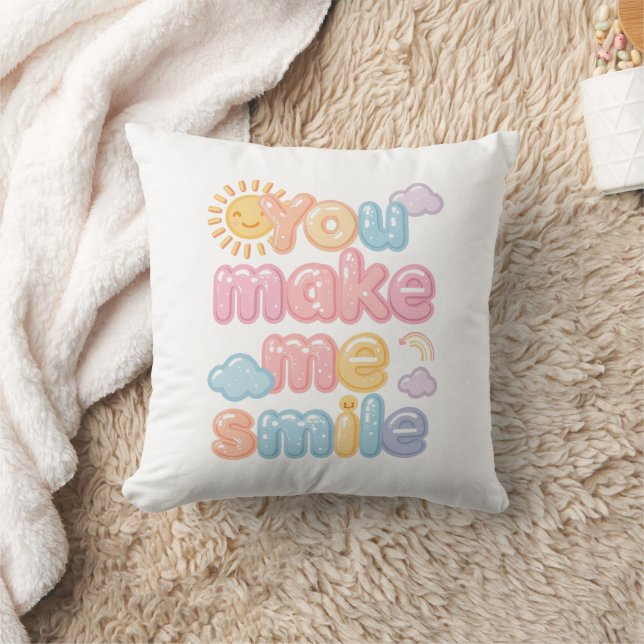 "You Make Me Smile" with Sun and Clouds Kissen (Decke)