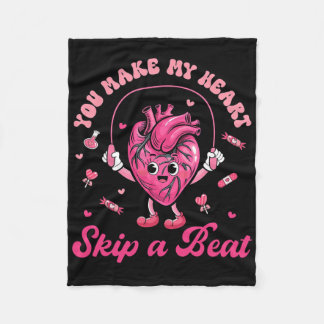 You Make My Heart Fun Skip On A Beat Cardiac Nurse Fleecedecke