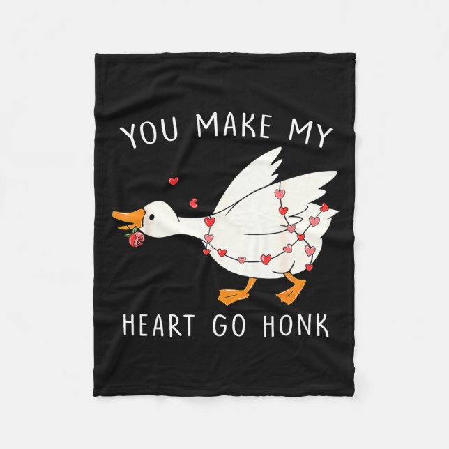 You Make My Heart Go Honk Goose Valentine's Day  Fleecedecke (Vorderseite)