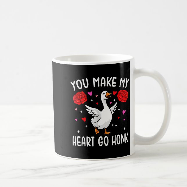 You Make My Heart Go Honk Valentine Goose  Kaffeetasse (Rechts)