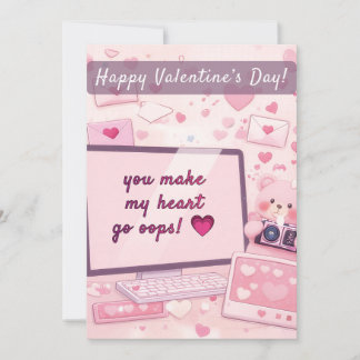 you make my heart go oops! 💗 Valentine's Card Feiertagskarte