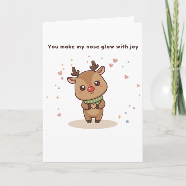 You Make My Nose Glow With Joy Cute Puchi Dōshi  Karte (Vorderseite)