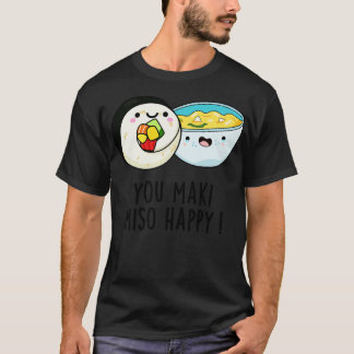 You Maki Miso Happy Niedliche japanische Food Pupp T-Shirt
