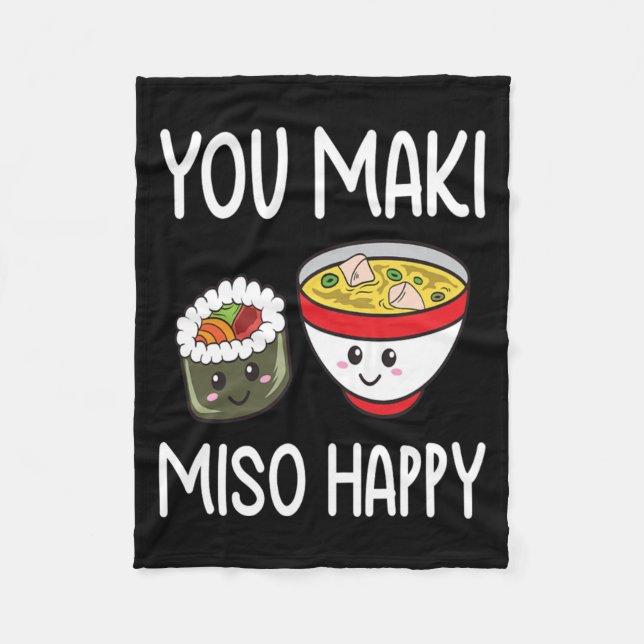 You Maki Miso Happy Sushi Lover Gifts Valentine Fleecedecke (Vorderseite)