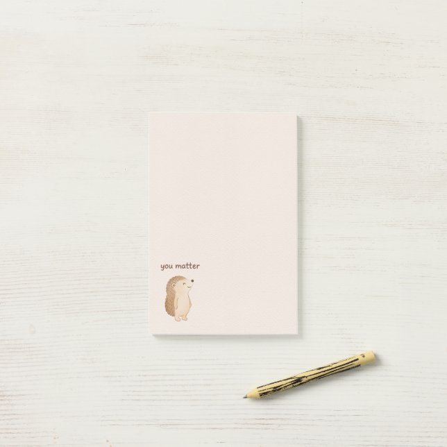 You Matter Minimal Hedgehog Notes Post-it Klebezettel (Auf Schreibtisch)