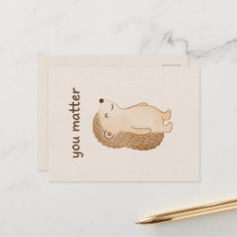 You Matter Minimal Hedgehog Postcard Ankündigungspostkarte
