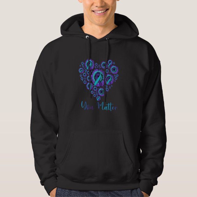 You Matter Suicide Prevention Teal Purple Awarenes Hoodie (Vorderseite)