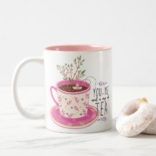 You Me And A Cup Of Tea Zitat Zweifarbige Tasse