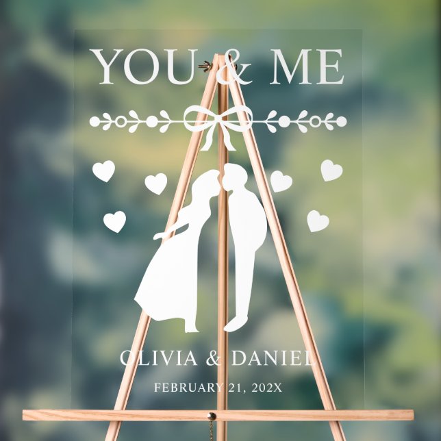 You & Me Custom Wedding Acrylschild (Neutral)