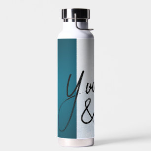 "You & Me - Minimal Blue Liebe Water Flasche "