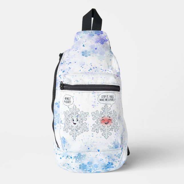 You Melt My Heart Snowflakes Crossbody Bag (Vorderseite)