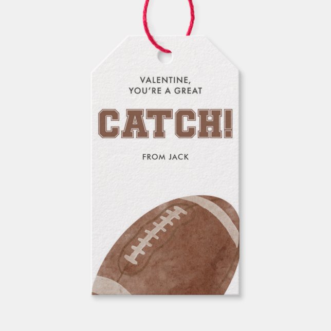 You’re a Catch Classroom Valentine Football Geschenkanhänger (Vorderseite)