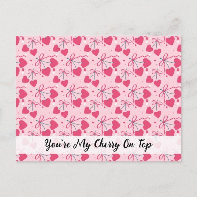 You’re My Cherry On Top Postcard | Cute Cherry Val Postkarte (Vorderseite)