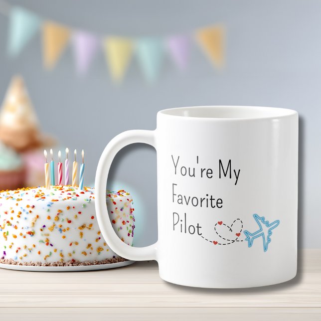 You’re My Favorite Pilot Airplane Heart Travel  Kaffeetasse (Von Creator hochgeladen)