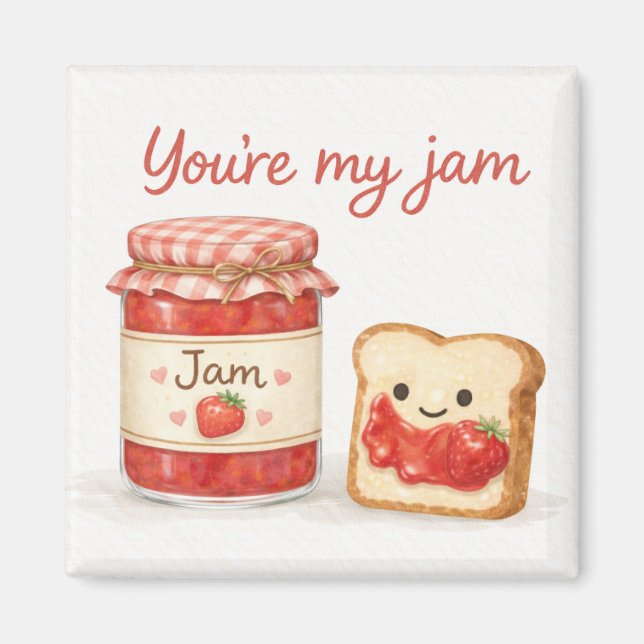 You’re My Jam Cute Jam and Toast Love Magnet (Vorne)