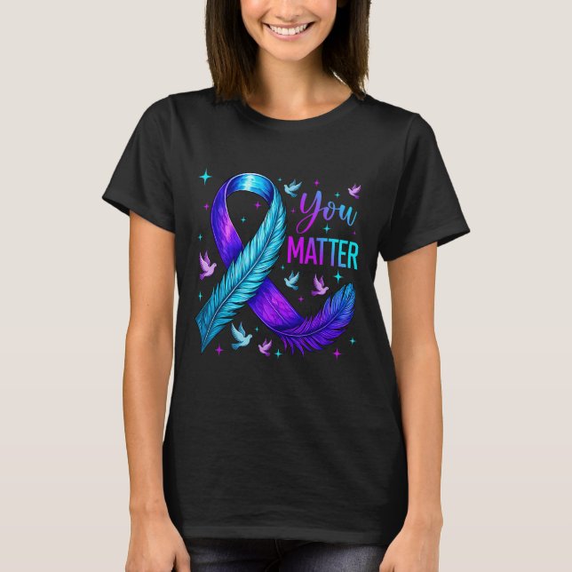 You Ribbon Bird Suicide Prevention Awareness  T-Shirt (Vorderseite)