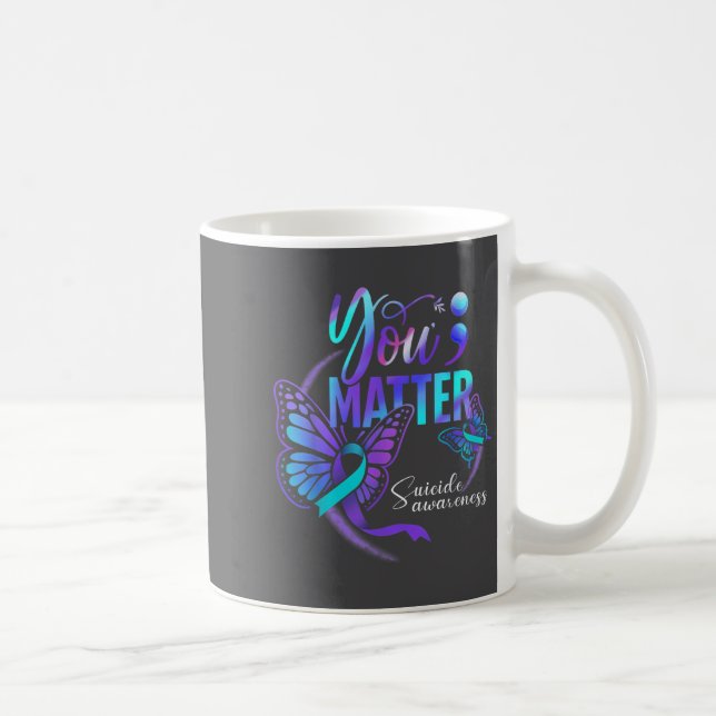 You Ribbon Butterfly Suicide Awareness Women Men  Kaffeetasse (Rechts)
