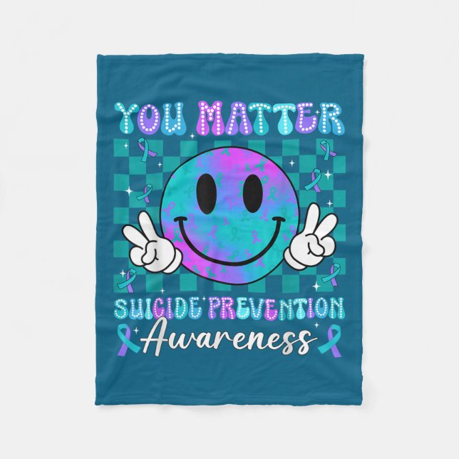 You Ribbon Suicide Prevention Awareness Women Men  Fleecedecke (Vorderseite)
