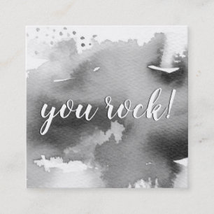 YOU ROCK Moderne handgeschriebene Schrift schwarz Quadratische Visitenkarte