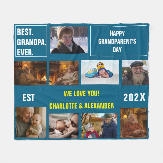 You said: Best Grandpa Ever Photo Collage  Fleecedecke (Vorderseite (Horizontal))