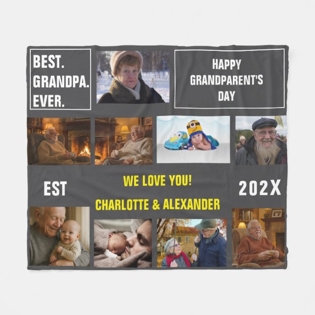 You said: Best Grandpa Ever Photo Collage  Fleecedecke (Vorderseite (Horizontal))