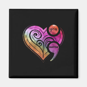 You Semicolon Shirt Herz Mental Health Awareness Magnet