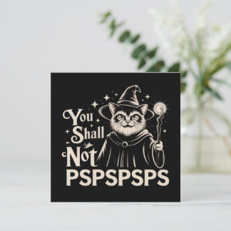 You Shall Not PSPSPSPS Funny Cat Wizard Dad  Einladung