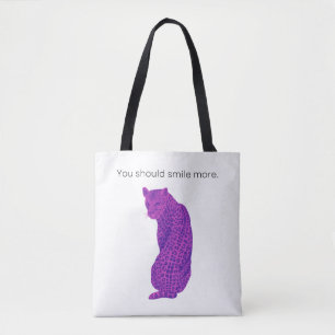 You Should Smile More Big Cat Shoulder Bag Tasche