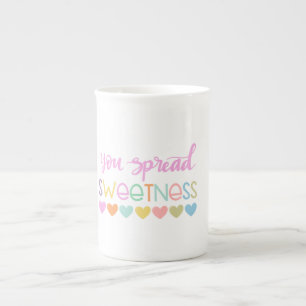 You Spread Sweents - Cute Pastel Quote Design fo Prozellantasse