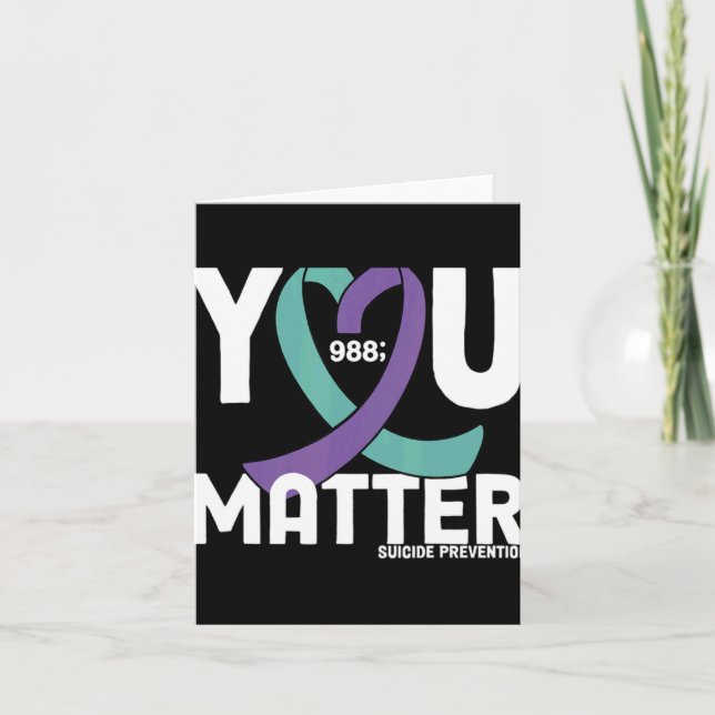 You Suicide Awareness 988 Suicide Preve  Karte (Vorderseite)