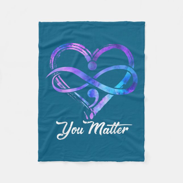 You Suicide Prevention Awareness Heart Men Women  Fleecedecke (Vorderseite)