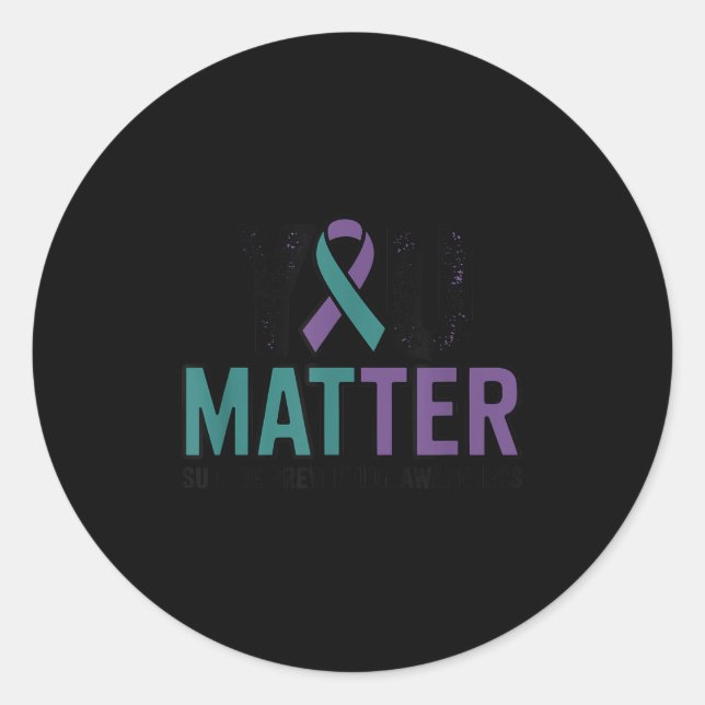 You Suicide Prevention Awareness Ribbon  Runder Aufkleber (Vorderseite)