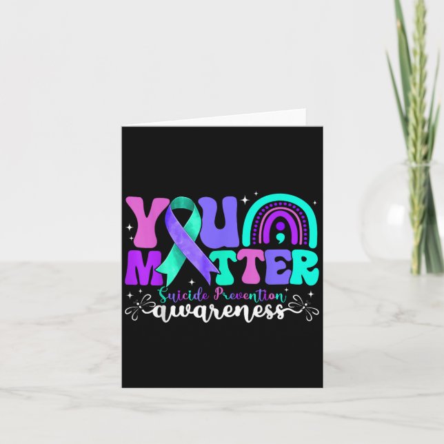 You Suicide Prevention Awareness Teal &amp; Purple Karte (Vorderseite)