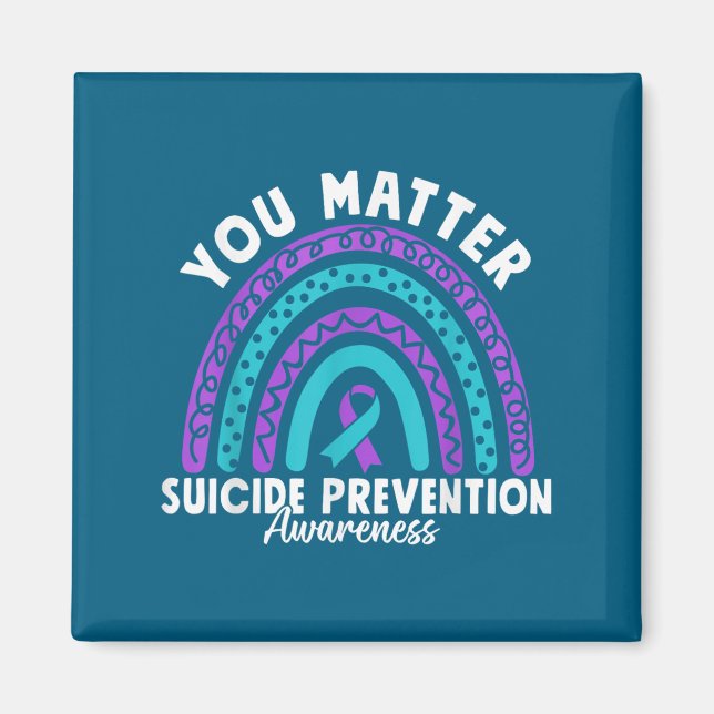 You Suicide Prevention Awareness Teal &amp; Purple Magnet (Vorne)