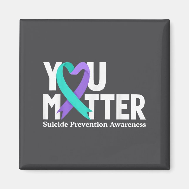 You Suicide Prevention Awareness Teal &amp; Purple Magnet (Vorne)
