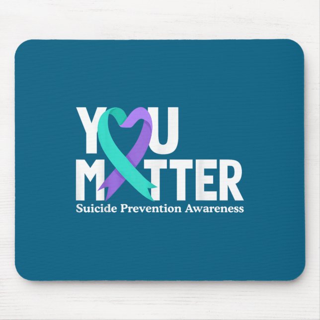 You Suicide Prevention Awareness Teal &amp; Purple Mousepad (Vorne)