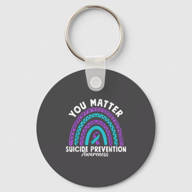 You Suicide Prevention Awareness Teal &amp; Purple Schlüsselanhänger (Vorderseite)