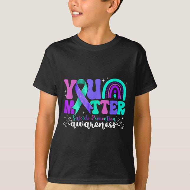 You Suicide Prevention Awareness Teal &amp; Purple T-Shirt (Vorderseite)