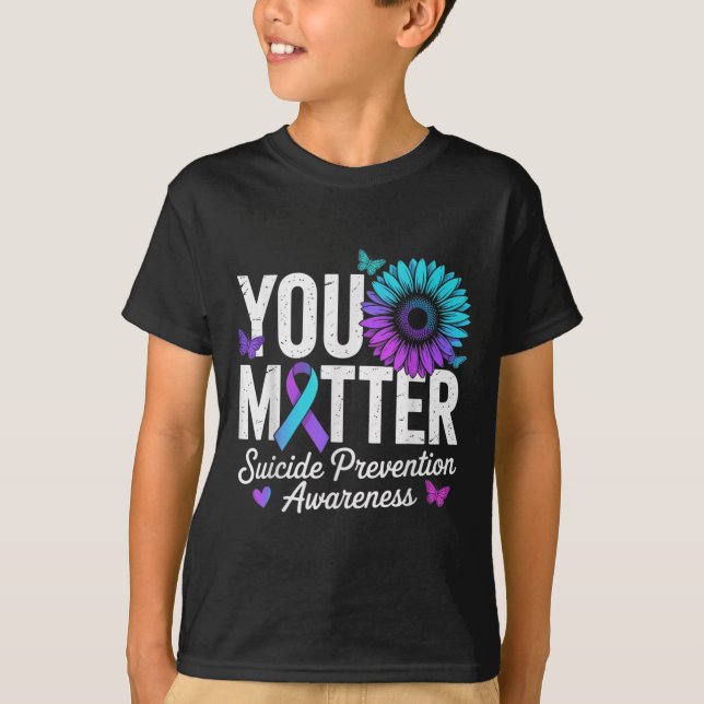 You Suicide Prevention Awareness Teal &amp; Purple T-Shirt (Vorderseite)