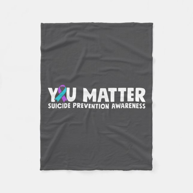 You Suicide Prevention Awareness Teal Purple  Fleecedecke (Vorderseite)