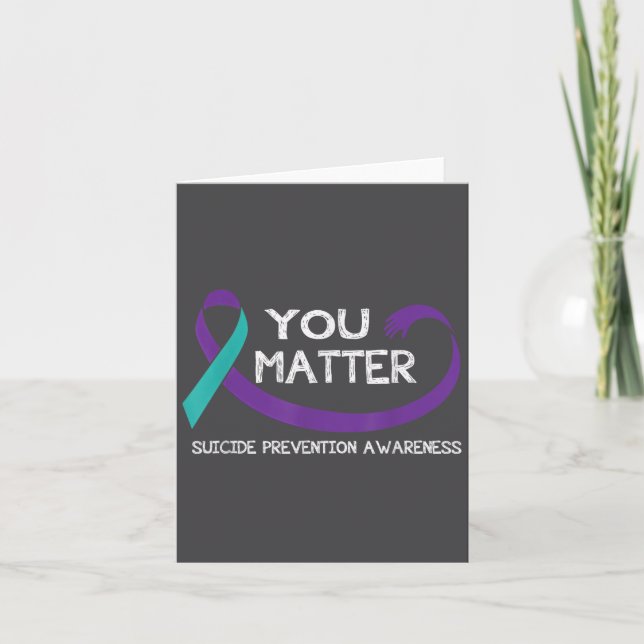 You Suicide Prevention Awareness Teal Purple Hand  Karte (Vorderseite)