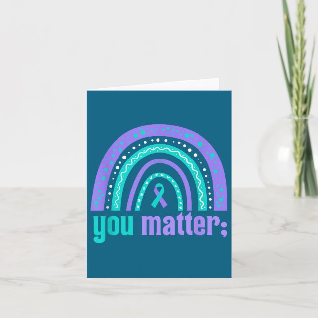 You Suicide Prevention Awareness Teal Purple Rainb Karte (Vorderseite)