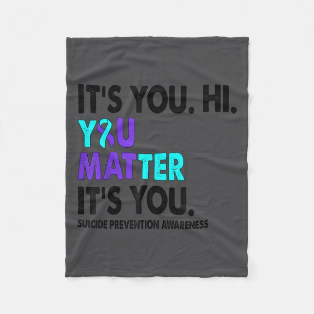 You Suicide Prevention Awareness Teal Purple Ribbo Fleecedecke (Vorderseite)