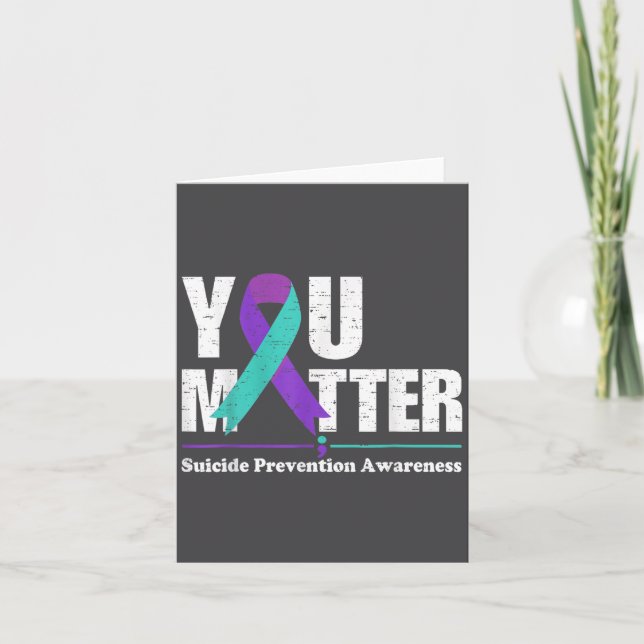 You Suicide Prevention Awareness Teal Purple Ribbo Karte (Vorderseite)