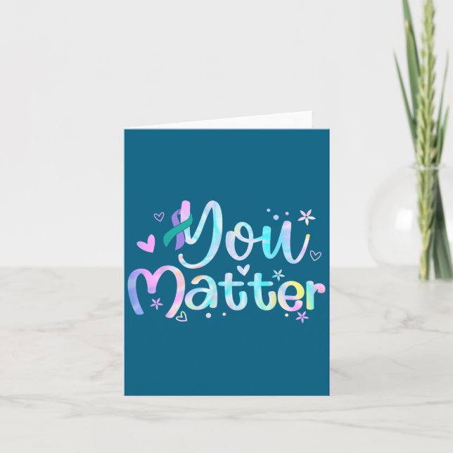 You Suicide Prevention Awareness Teal Purple Ribbo Karte (Vorderseite)