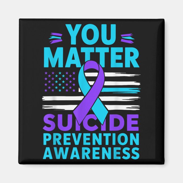 You Suicide Prevention Awareness Teal Purple Ribbo Magnet (Vorne)
