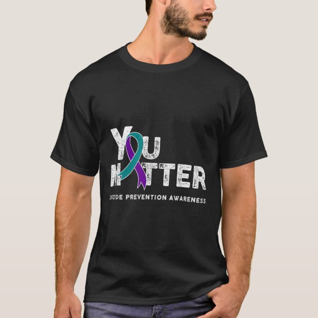 You Suicide Prevention Month Gift Teal Purple Ribb T-Shirt (Vorderseite)