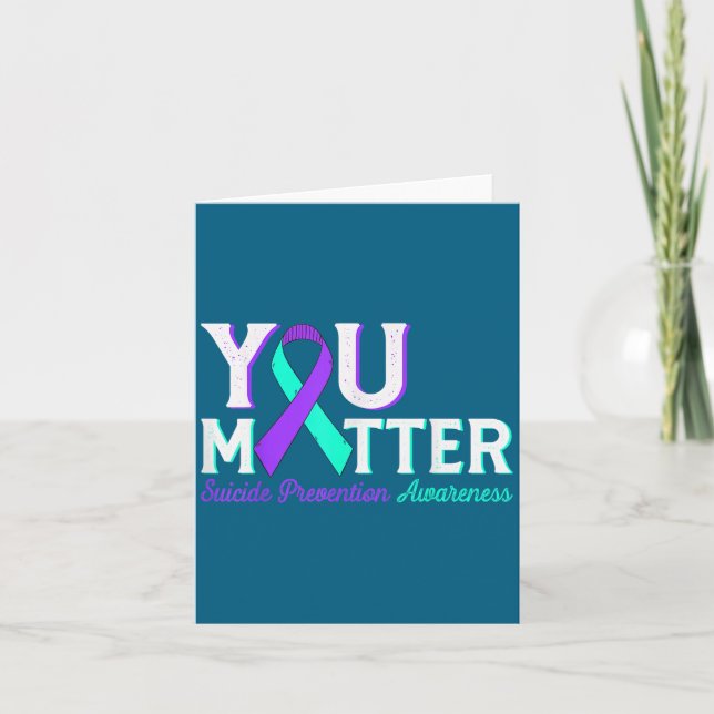 You Suicide Prevention Teal &amp; Purple Awareness Karte (Vorderseite)