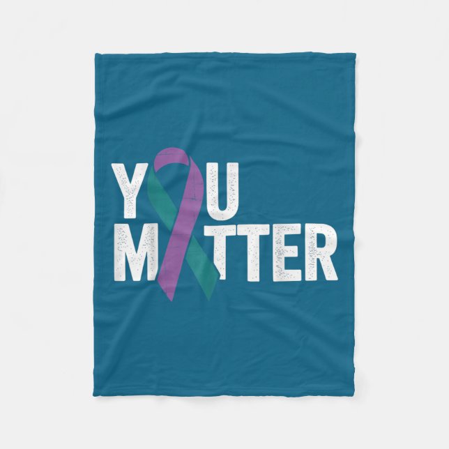 You - Suicide Prevention Teal Purple Awareness Rib Fleecedecke (Vorderseite)